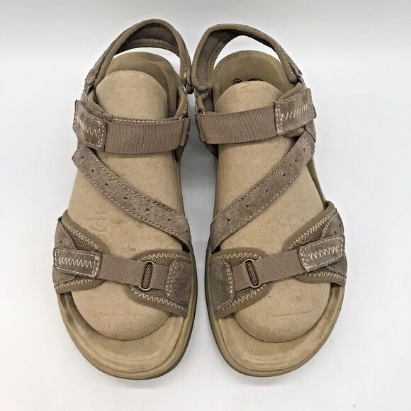 Earth Spirit Gelron Cushion Sandals Women's 8.5 Tan Suede Adjustable Strap Shoe - Picture 5 of 11